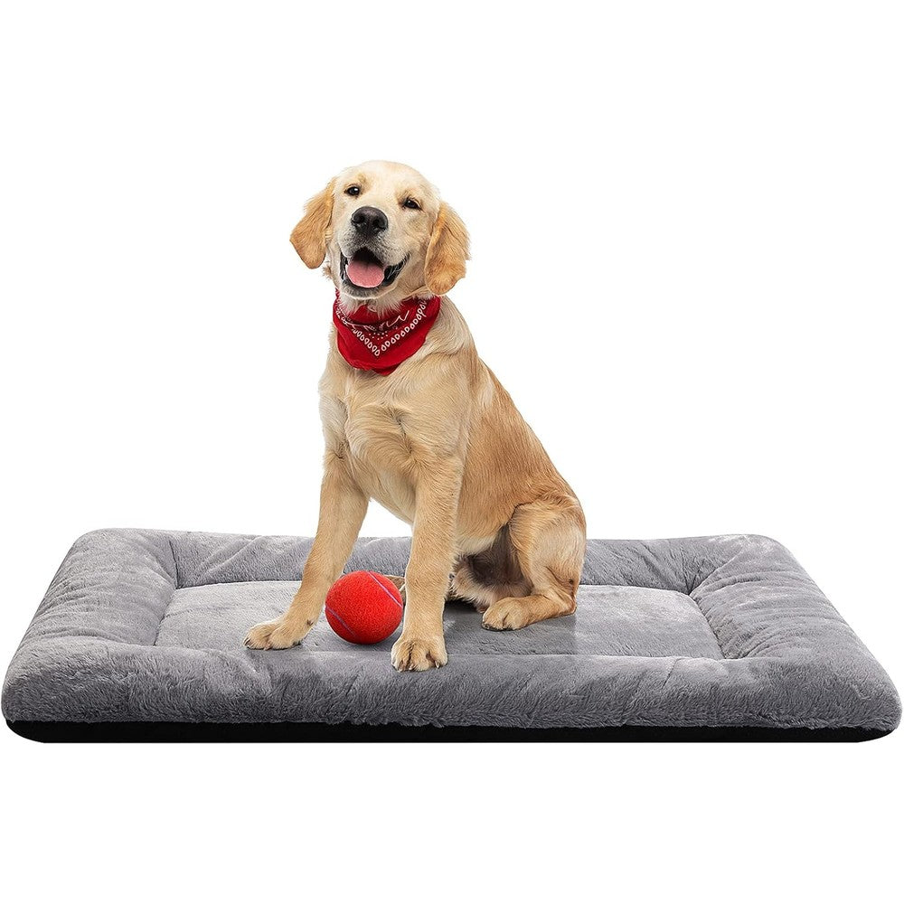 VERZEY Dog Beds Crate Pad For Medium And Large Dogs Ultra Soft Washable And Anti Slip Kennel Pad Cozy Sleeping Mat Gray 36 Inch
