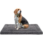Exsnugy Washable Dog Bed Mat Ultra Soft Fluffy Dog Crate Pad Reversible Pet Kennel Mattress For Medium And Large Dogs 36 x 23 Inch Gray