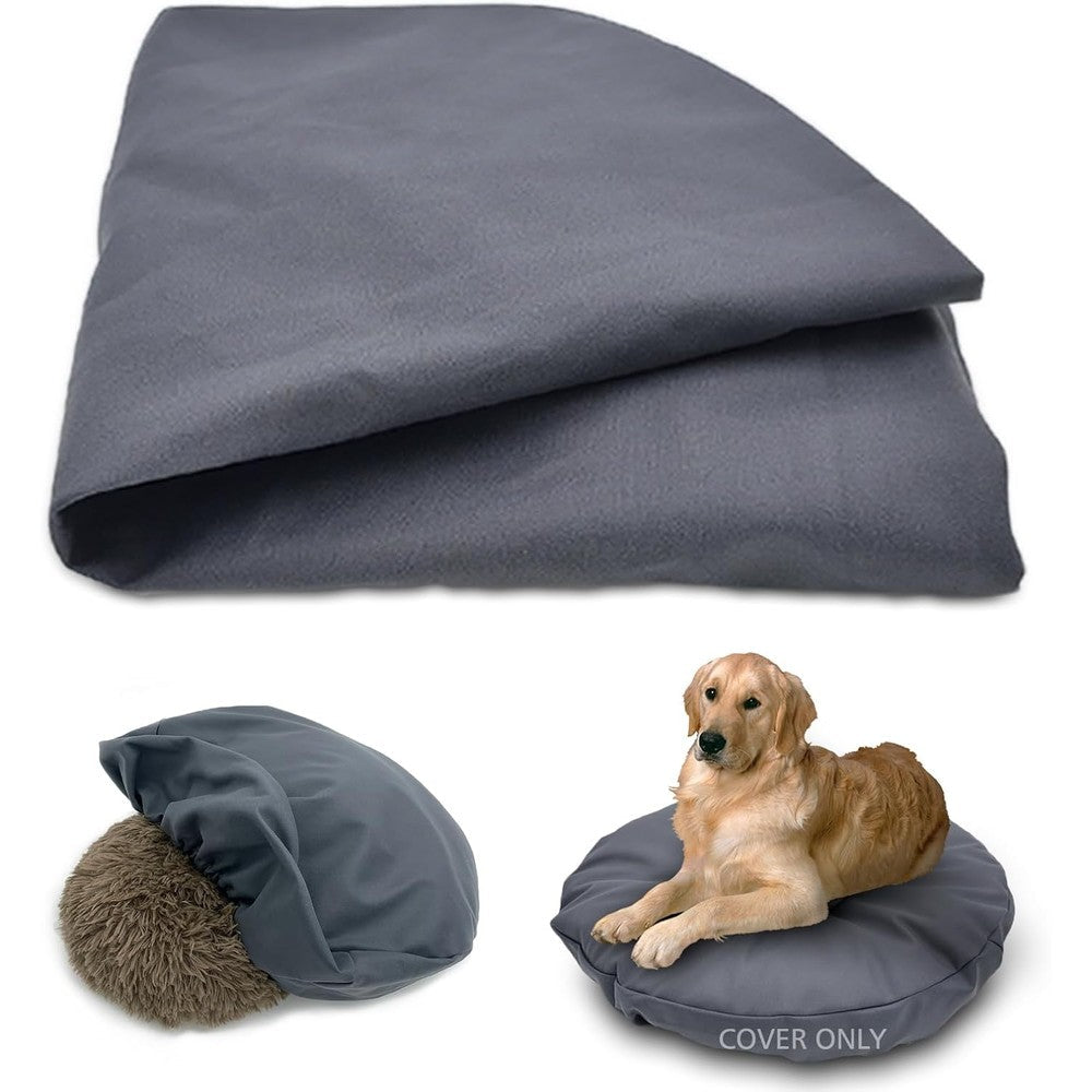 Panabana Dog Bed Cover Waterproof Replacement Scratch Resistant Heavy Duty Mattress Protector For Round Pet Beds Grey 44x44 Inch Cover Only