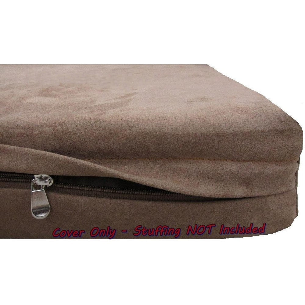 Dogbed4less DIY Pet Bed Pillow Brown Microsuede Duvet Cover And Waterproof Internal Case For Large Dogs Forty Seven By Twenty Nine By Four Inches