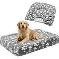 BALAPET Washable Dog Bed Cover Replacement Waterproof Reversible Sheet With Elastic Band And Paw Print For Small Medium Beds Square 44x35x6 Inch