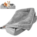 EHEYCIGA Dog Bed Cover Replacement For Large Sized Orthopedic Memory Foam Dog Sofa Waterproof Washable Pet Bed Slipcover Grey Cover Only