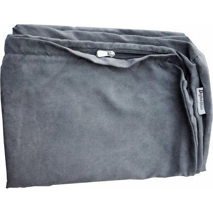 Dogbed4less Large Size Suede Fabric External Replacement Dog Bed Cover With Zipper Liner Gray Forty One By Twenty Seven By Four Inches