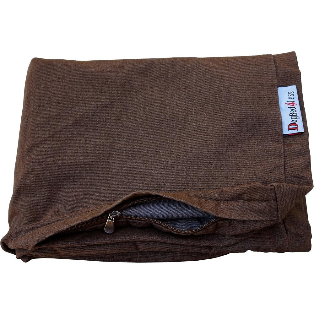 Dogbed4less Extra Extra Large 55x37x4 Inches Brown Denim Jean Dog Pet Bed Replacement External Zipper Cover