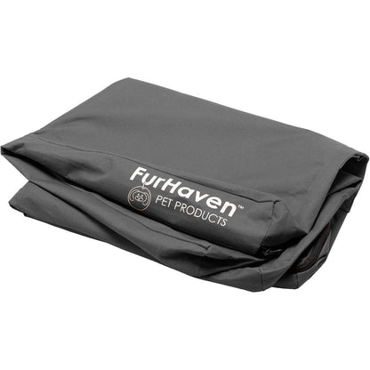 Furhaven Replacement Dog Bed Cover Water Resistant Indoor Outdoor Oxford Polycanvas Mattress Washable Stone Gray Jumbo X Large