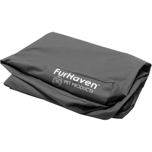 Furhaven Replacement Dog Bed Cover Water Resistant Indoor Outdoor Oxford Polycanvas Mattress Washable Stone Gray Jumbo X Large