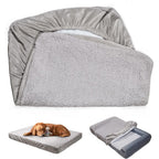 Sunsleek Dog Bed Cover Replacement Washable Waterproof Quilted Ultra Soft Plush Pet Sofa Pillow Cover Only Grey 35 Inches Long By 23 Inches Wide