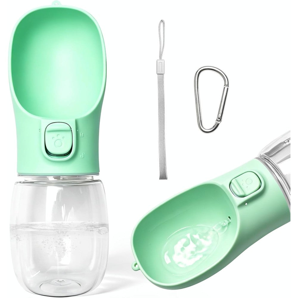 COTOP Portable Dog Water Bottle With Food Container And Poop Bag Dispenser Leak Proof Travel Pet Dispenser Green Twenty Ounce
