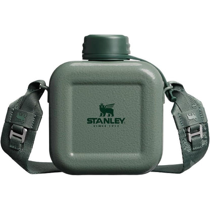 Stanley Next X Nature Canteen Lightweight Stainless Steel Water Bottle With Adjustable Strap Hammertone Green 25 Ounce