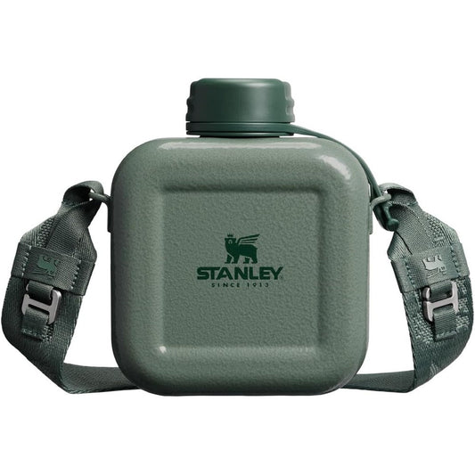 Stanley Next X Nature Canteen Lightweight Stainless Steel Water Bottle With Adjustable Strap Hammertone Green 25 Ounce