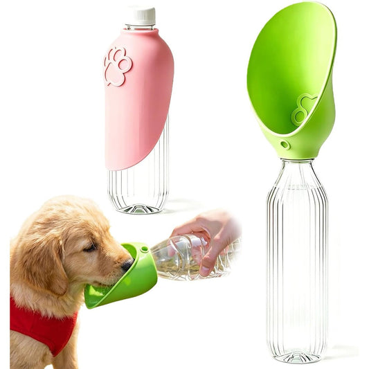 Foosunzy Portable Silicone Dog Water Bottle Adapter Foldable Leaf Design Leak Proof Outdoor Pet Water Dispenser For Walking And Travel Variant Green
