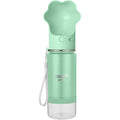 Waggle Bottle Stainless Steel Vacuum Insulated Dog Travel Water Bottle Dispenser With Paw Shaped Drink Cup And Snack Container Mint Fourteen Ounce