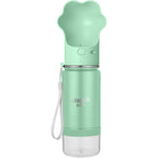 Waggle Bottle Stainless Steel Vacuum Insulated Dog Travel Water Bottle Dispenser With Paw Shaped Drink Cup And Snack Container Mint Fourteen Ounce