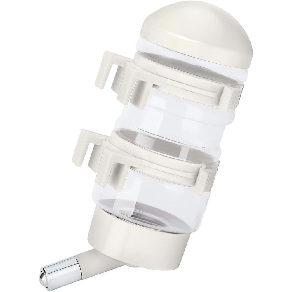 FOBLOEER No Drip Dog Kennel Water Bottle Dispenser For Crate Dripless Pet Drinking Fountain Automatically Feeding Kettle White 400 Milliliters