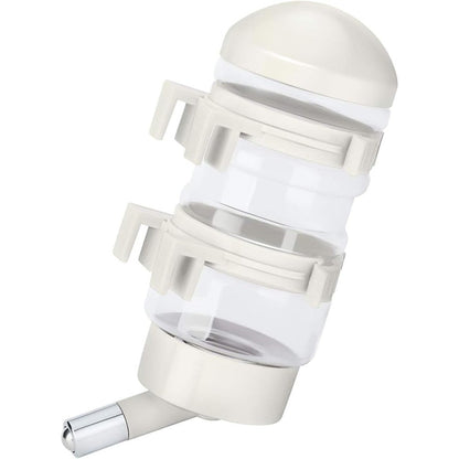 FOBLOEER No Drip Dog Kennel Water Bottle Dispenser For Crate Dripless Pet Drinking Fountain Automatically Feeding Kettle White 400 Milliliters