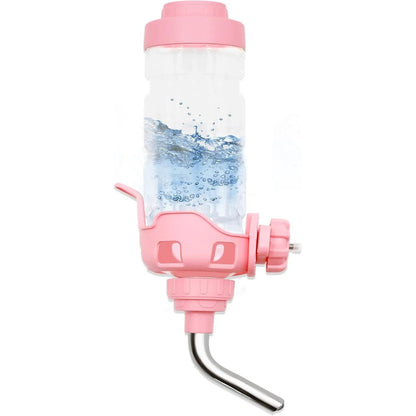 Vannon Dog Water Dispenser For Cage Leakproof Crate Auto Feeding Pet Water Bottle Pink 34 Ounce