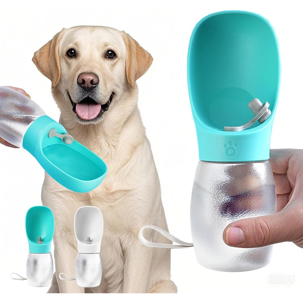 Kalimdor Portable Dog Water Bottle Leak Proof Puppy Water Dispenser With Drinking Feeder Bowl For Outdoor Walking Travel Nineteen Ounce Capacity