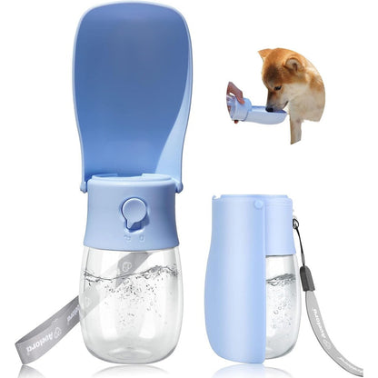 Avelora Foldable Dog Water Bottle Portable Leak Proof Pet Water Dispenser For Walking Hiking And Travel Blue 10 Ounce Capacity