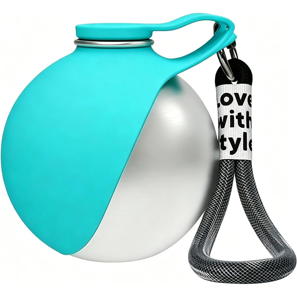 Generic 2-in-1 Portable Dog Water Bottle And Travel Pet Water Dispenser With Leak-Proof Silicone Bowl For Walking Hiking Blue Ten Ounce