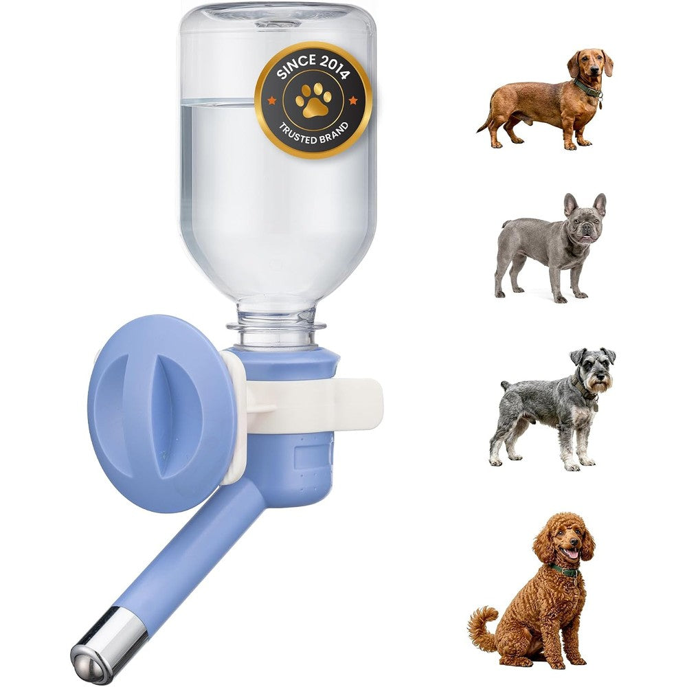 Choco Nose H590 Patented No Drip Dog And Cat Water Bottle Mess Free Leak Proof Pet Feeder Sixteen Millimeter Nozzle Eleven Point Two Ounce Blue