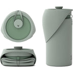 SÃ¤ker Slurpy Sack Portable Dog Water Bottle Collapsible Travel Pet Bowl For Walking And Hiking Sage Green 750 Milliliters
