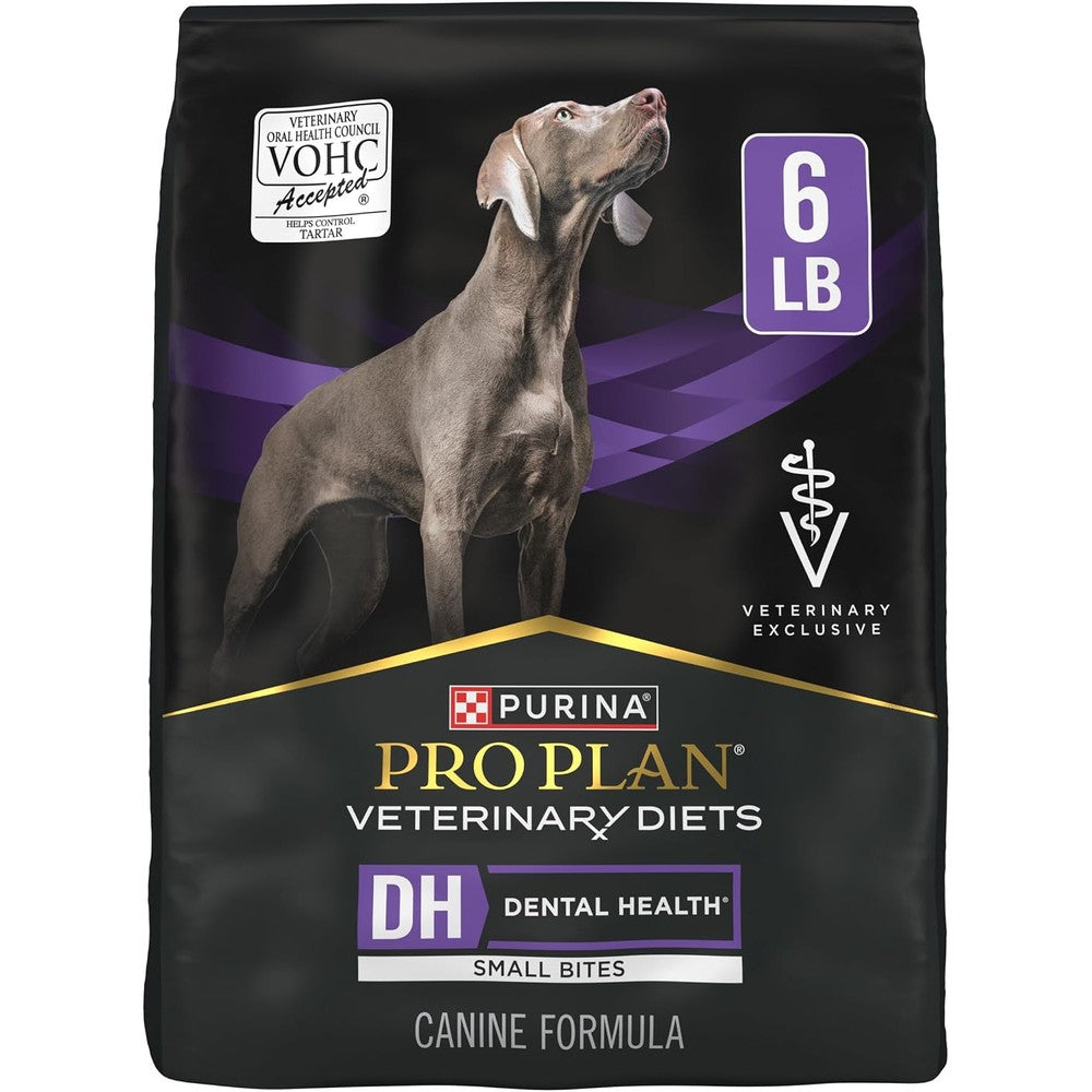 Purina Pro Plan Veterinary Diets DH Dental Health Small Bites Canine Formula Dry Dog Food For Adult Small Breed Dogs Six Pound Bag