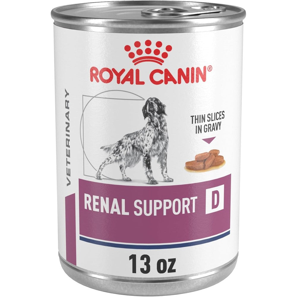 Royal Canin Veterinary Diet Canine Renal Support D Adult Thin Slices In Gravy Dog Food 13 Ounce Pack Of 24