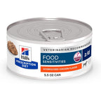 Hill's Prescription Diet Z/D Skin And Food Sensitivities Hydrolyzed Chicken Flavor Wet Dog Food Five Point Five Ounce Cans Twenty Four Pack