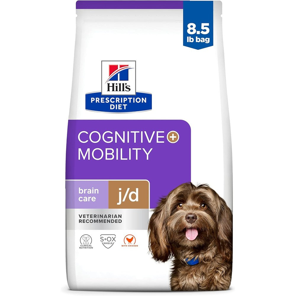 Hill's Prescription Diet Brain Care And Jd Joint Care Chicken Flavor Dry Dog Food For Senior Dogs Support Memory And Mobility Eight Point Five Poun...