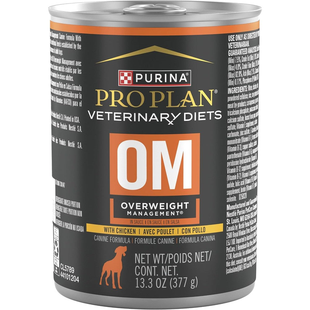 Purina Pro Plan Veterinary Diets OM Overweight Management Canine Formula Wet Dog Food 13.3 Ounce Cans Pack Of 12