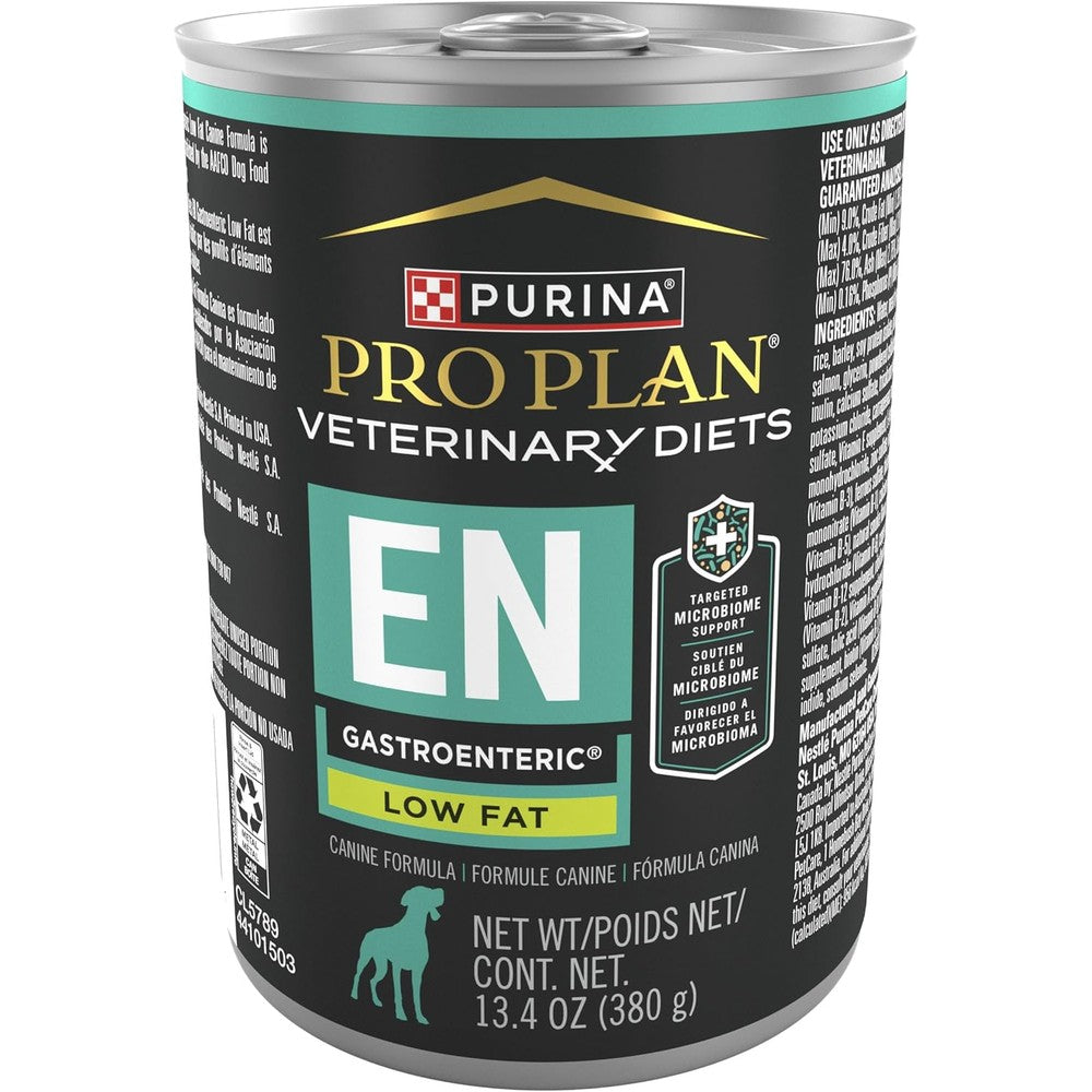 Purina Pro Plan Veterinary Diets EN Gastroenteric Low Fat Canine Formula Wet Dog Food For Adult Dogs Pack Of 12 13.4 Ounce Cans