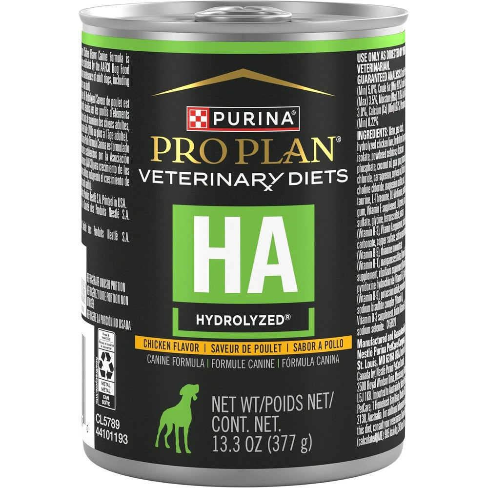Purina Pro Plan Veterinary Diets HA Hydrolyzed Chicken Flavor Canine Formula Adult Wet Dog Food Twelve Pack Thirteen Point Three Ounce Cans
