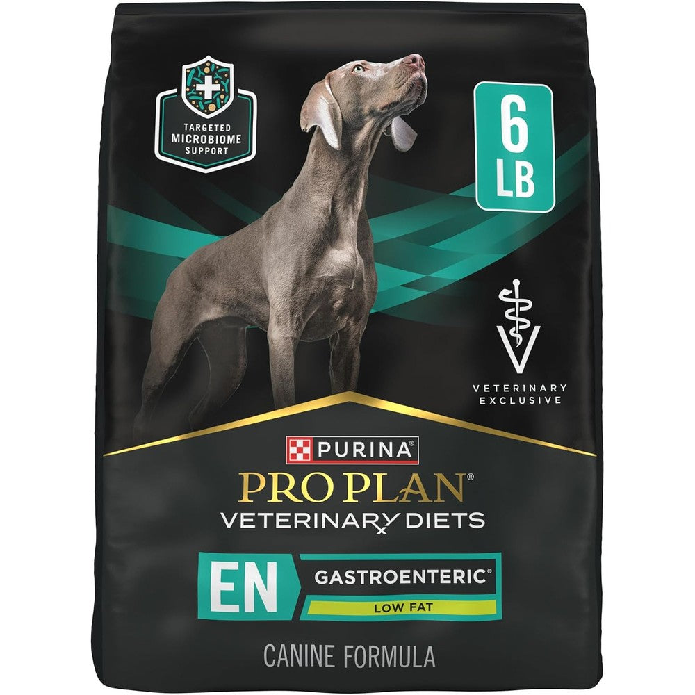 Purina Pro Plan Veterinary Diets EN Gastroenteric Low Fat Canine Formula Dry Dog Food For Sensitive Stomachs Six Pound Bag