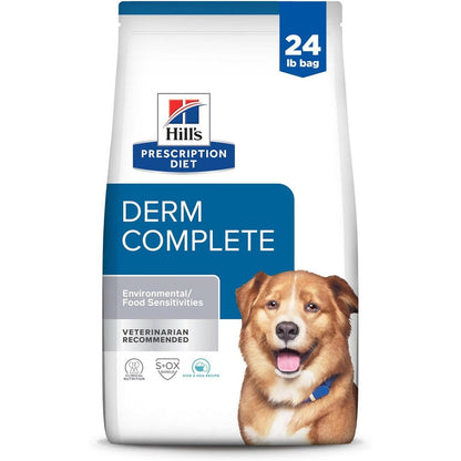Hill's Prescription Diet Derm Complete Environmental And Food Sensitivities Rice And Egg Dry Dog Food, Twenty Four Pound Bag