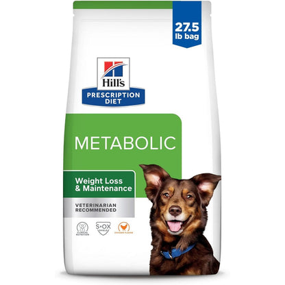 Hill's Prescription Diet Metabolic Weight Management Chicken Flavor Dry Dog Food For Overweight Adult Dogs Twenty Seven Point Five Pound Bag
