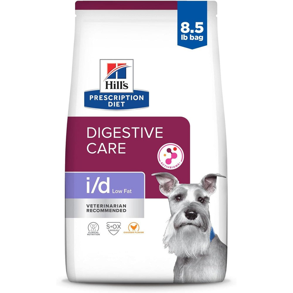 Hill's Prescription Diet i/d Low Fat Digestive Care Dry Dog Food Chicken Flavor 8.5 Pound Bag
