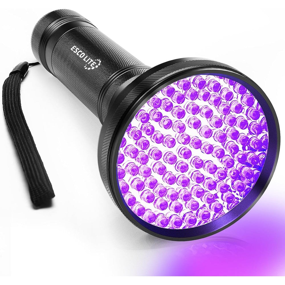 Escolite UV Flashlight Black Light 100 LED 395 Nanometer Ultraviolet Flashlights Blacklight Detector For Dog Urine Pet Stains And Bed Bugs