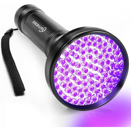 Escolite UV Flashlight Black Light 100 LED 395 Nanometer Ultraviolet Flashlights Blacklight Detector For Dog Urine Pet Stains And Bed Bugs