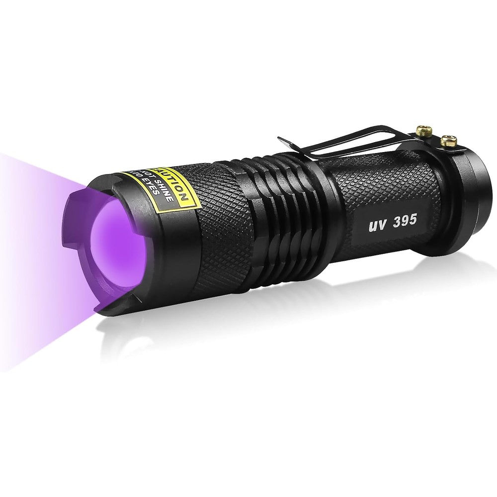 EOWCO 395nm UV Flashlight Mini Ultraviolet Blacklight Detector For Pet Stains And UV Glue Curing Pack Of 1