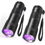 SEVENKA Black Light Flashlight Two Pack Twelve LED UV Blacklight Flashlight Three Ninety Five Wavelength Handheld Mini Torch Light