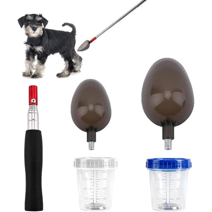 QMARK Telescopic Urine Collector For Dogs And Cats Reusable Pet Urine Catcher With Two Spoons And Two Cups Extendable Pee Stick Veterinary Supplies