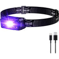 COSOOS 2 In 1 Ultraviolet Headlamp Flashlight Black Light Rechargeable LED Hands Free 395nm Mini Headlight With White And Ultraviolet Light