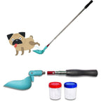 QMARK Telescopic Pet Urine Collector Reusable Dog Urine Sample Catcher And Cat Pee Stick For Veterinary Supplies With Two Rotatable Collection Cups