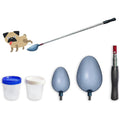 QMARK Telescopic Urine Collector Reusable Dog Urine Sample Catcher and Cat Pee Stick for Veterinary Supplies with Two Spoons and Two Cups