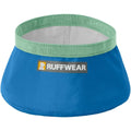 Ruffwear Trail Runner Ultralight Packable Dog Bowl Waterproof Coated Fabric Collapsible Travel Water Bowl Blue Pool One Liter Capacity