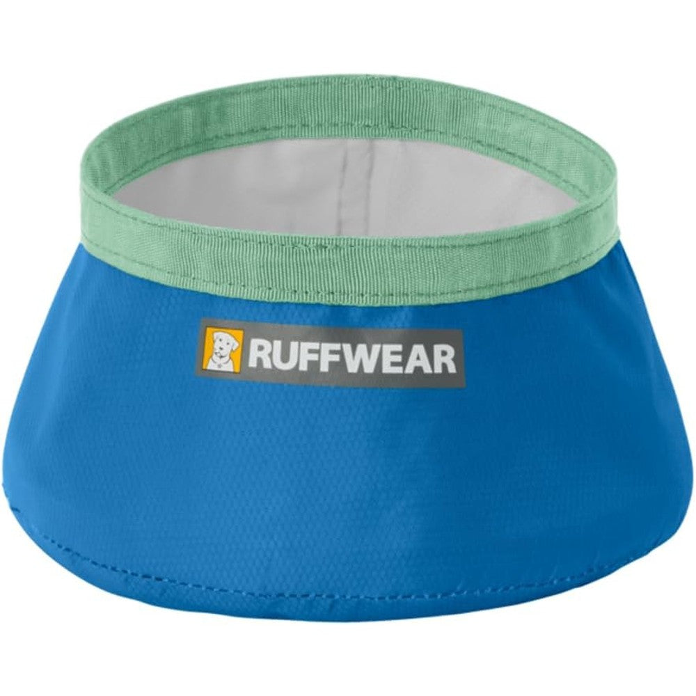 Ruffwear Trail Runner Ultralight Packable Dog Bowl Waterproof Coated Fabric Collapsible Travel Water Bowl Blue Pool One Liter Capacity