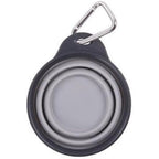 Dexas Pets Collapsible Travel Cup For Dogs And Cats Portable Silicone Pet Feeding Bowl With Carabiner Attachment Light Gray Small One Cup Capacity