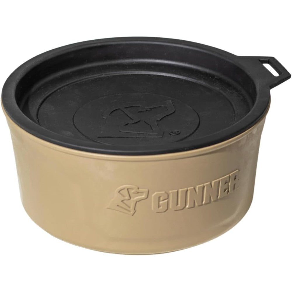 GUNNER Dog Bowl With Spill Proof Travel Lid K9 Companion Food And Water Bowl Heavy Duty Rust Proof Stackable Feeding Bowl Tan