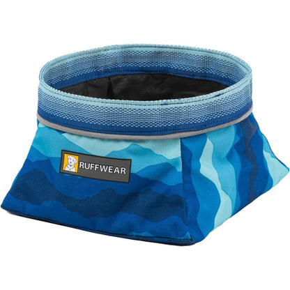 Ruffwear Quencher Collapsible Dog Bowl Packable Food And Water Bowl With Waterproof Lining And Reflective Trim Coastal Mountains Medium One Liter