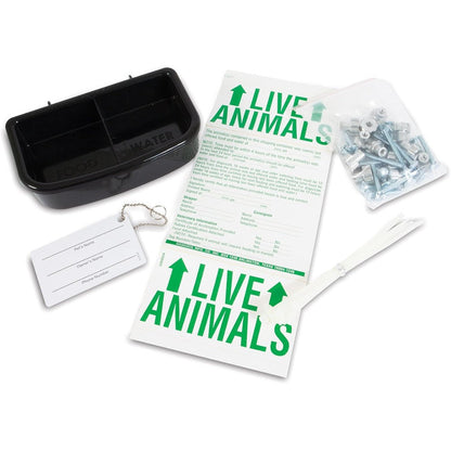 Petmate 290300 Kennel Travel Kit For Pets With Airline Approved Cargo Crate Hardware Kit Absorbent Pad And Spill Proof Divided Food Water Cups